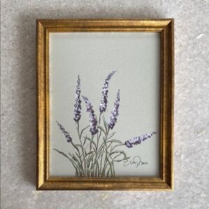 Lavender Floral Artwork in Gold Frame